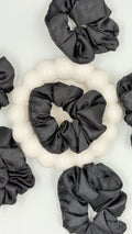 Avaara Classic Black Satin Scrunchies